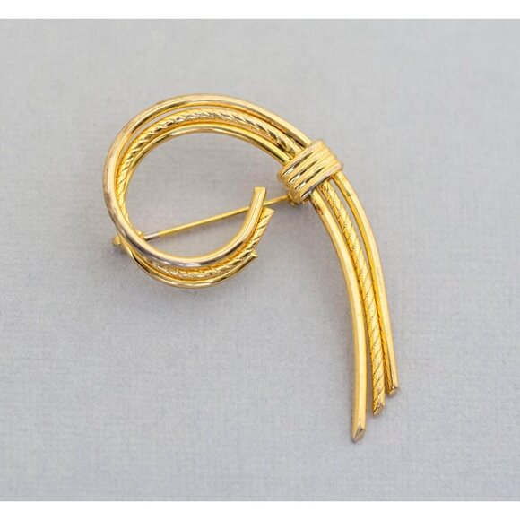 Abstract golden vintage brooch (C6) - Picture 1 of 2
